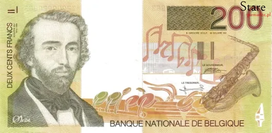 Przód banknotu 200 franków belgijskich seria 2
