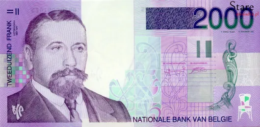 Przód banknotu 2000 franków belgijskich seria 2
