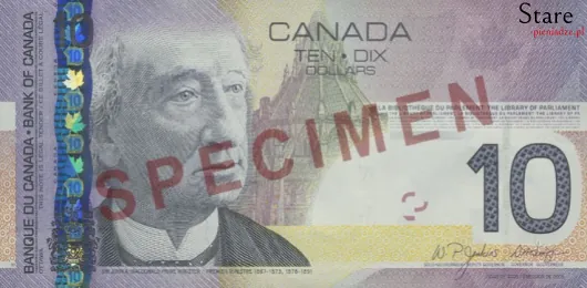 Przód banknotu 10 dolarów kanadyjskich seria Journey