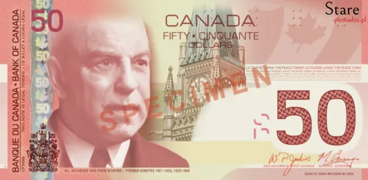 Przód banknotu 50 dolarów kanadyjskich seria Journey