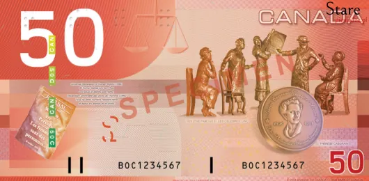 Tył banknotu 50 dolarów kanadyjskich seria Journey