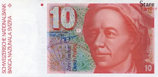 Przód banknotu 10 franków szwajcarskich 6 serii
