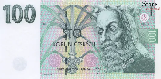 Przód banknotu 100 koron czeskich 1995 r.