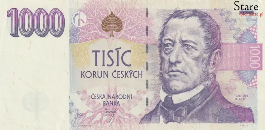 Przód banknotu 1000 koron czeskich 1996 r.