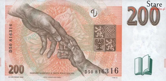 Przód banknotu 200 koron czeskich 1998 r.
