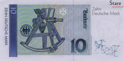 Tył banknotu 10 marek niemieckich seria BBk III