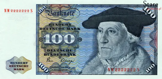 Przód banknotu 100 marek niemieckich seria BBk I