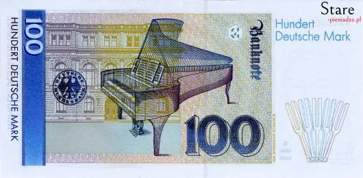 Tył banknotu 100 marek niemieckich seria BBk III