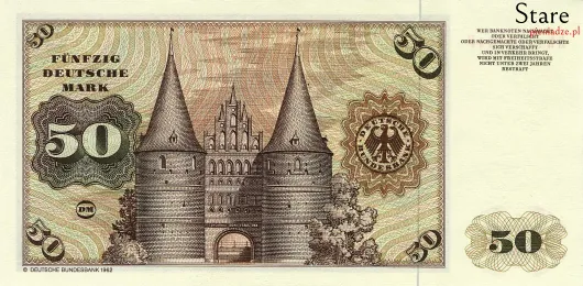 Tył banknotu 50 marek niemieckich seria BBk I