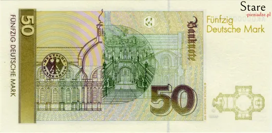 Tył banknotu 50 marek niemieckich seria BBk III