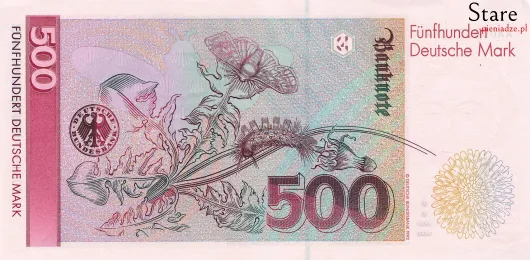 Tył banknotu 500 marek niemieckich seria BBk III