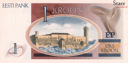 Tył banknotu 1 korona estońskia 1992 r.