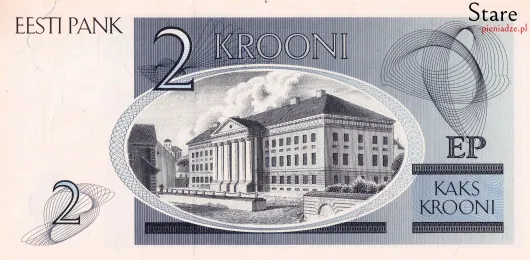 Tył banknotu 2 korony estońskie 1992 r.