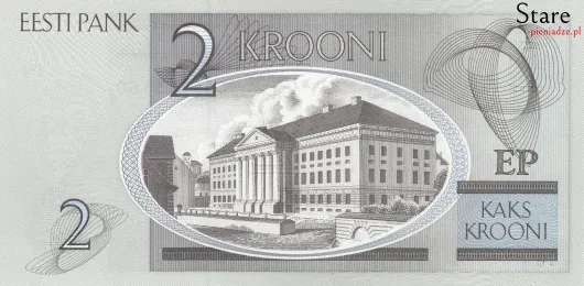 Tył banknotu 2 korony estońskie 2007 r.