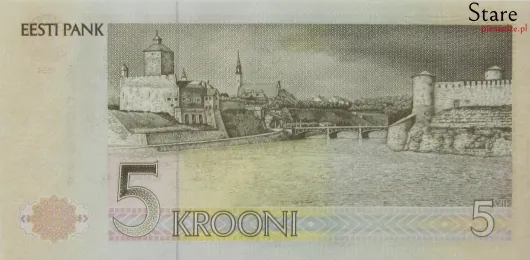Tył banknotu 5 koron estońskich 1991 r.