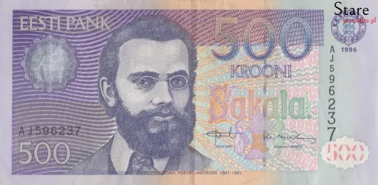 Przód banknotu 500 koron estońskich 1996 r.