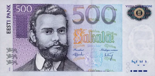 Przód banknotu 500 koron estońskich 2000 r.
