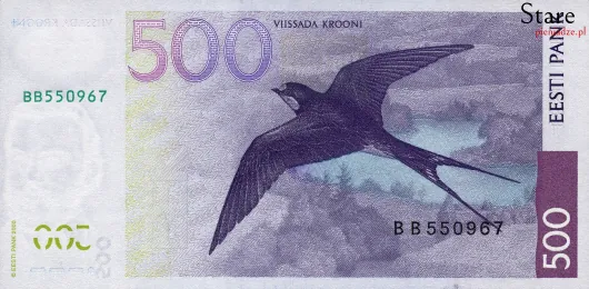 Tył banknotu 500 koron estońskich 2000 r.
